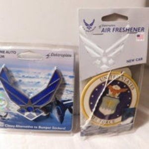 AIR FORCE CHROME AUTO EMBLEM & AIR FRESHENER
